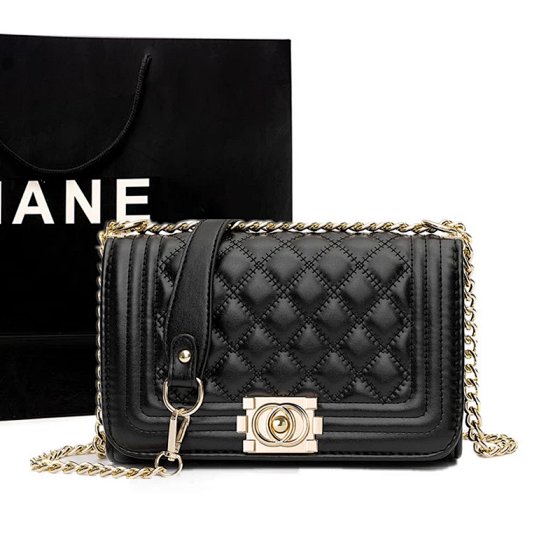 Trendy Korean-Style Quilted Chain Bag for Women, Genuine Leather Shoulder Crossbody Handbag, Versatile