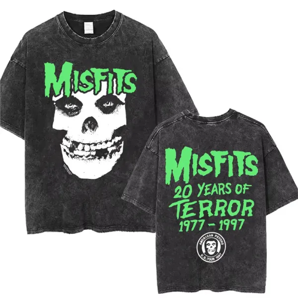 Design Misfits 20 Years of Terror Acid Wash Black T-Shirt T-Shirts - 1