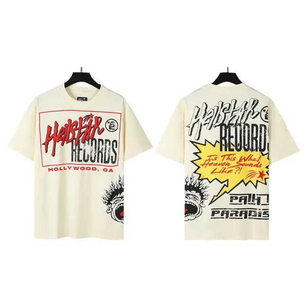 Hellstar Records Graphic Print Cream T-Shirt - 1