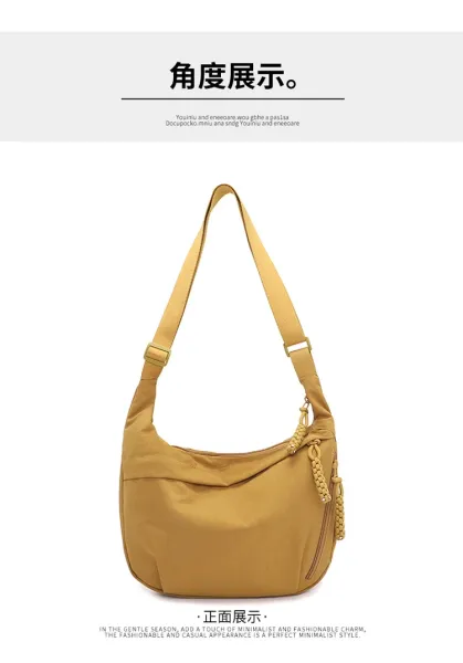 Design Hobo Bag Blue Minimalist Shoulder Bag - 15