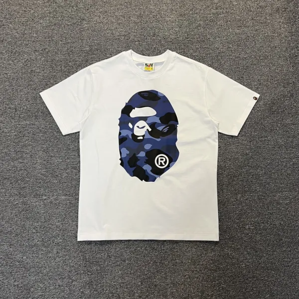 A Bathing Ape Camo Big Ape Head White T-Shirt - 1