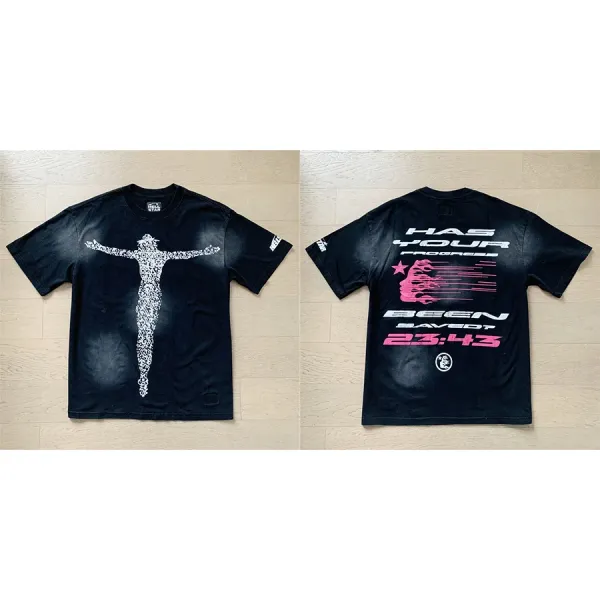 Design Crucifixion Graphic T-Shirt Black - 1