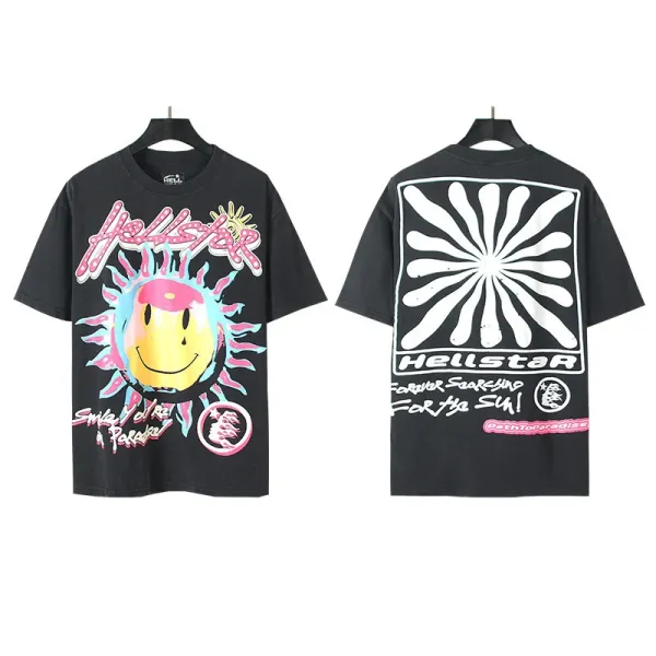 Hellstar Smile You're In Paradise Black Graphic T-Shirt - 1