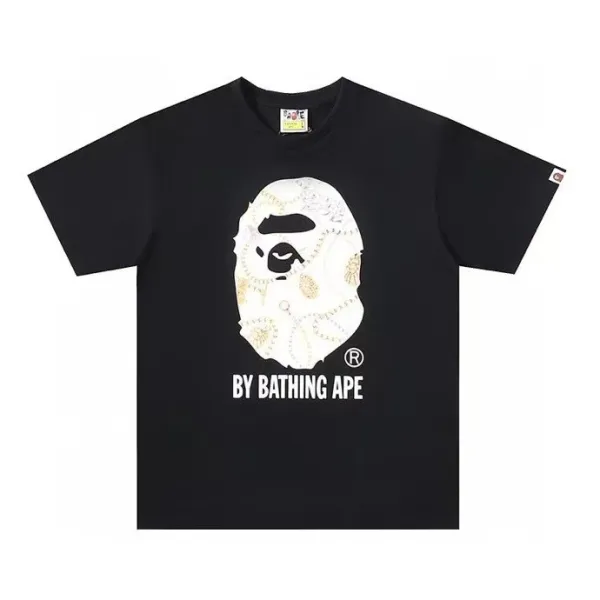 A Bathing Ape Arch Logo Camo Ape Head White T-Shirt - 3