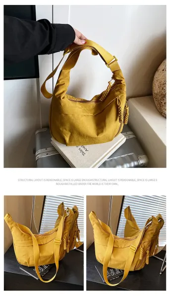 Design Hobo Bag Blue Minimalist Shoulder Bag - 22