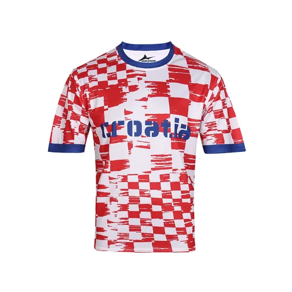Mizuno Croatia National Team Inspired Jersey Red and White Checkered T-Shirt - 1