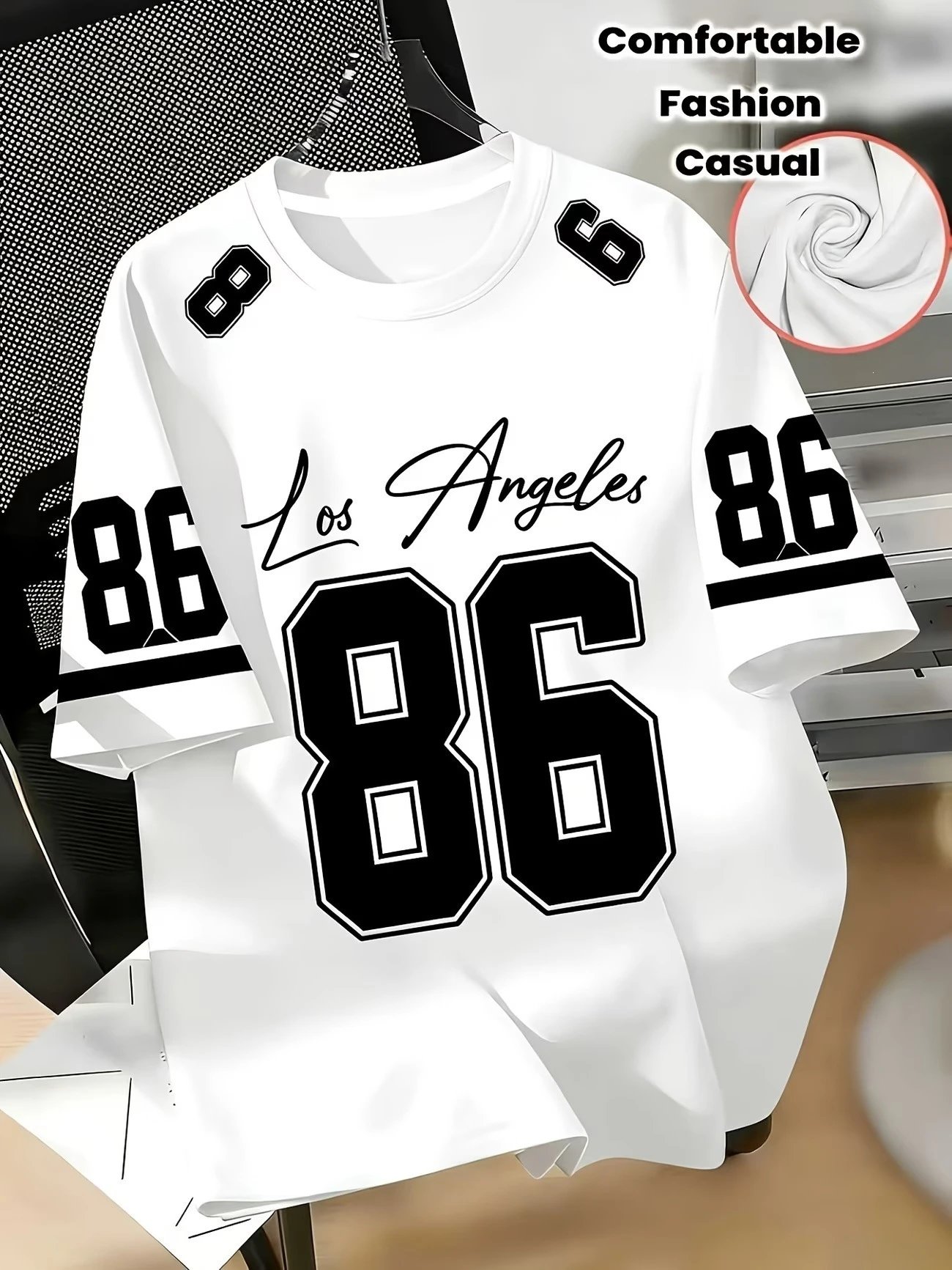Design Los Angeles 86 Graphic T-Shirt Yellow - 5