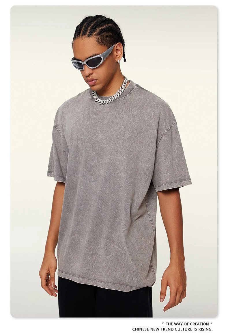 Design Beingmove Washed Beige Oversized T-Shirt T-Shirts - 85