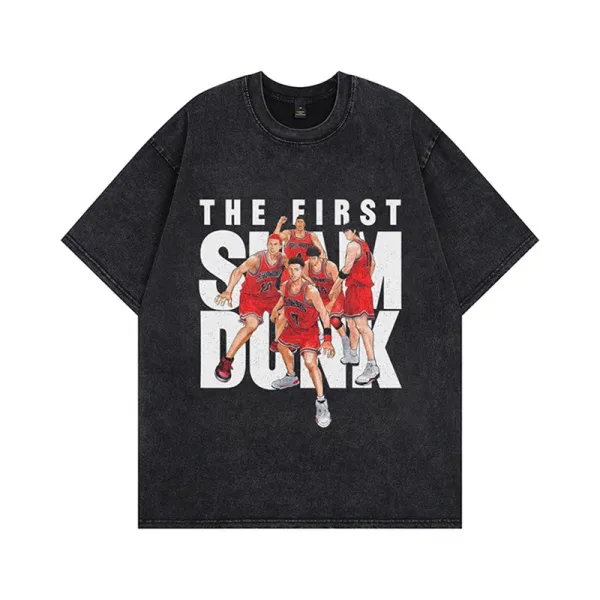 Design The First Slam Dunk Graphic Oversized T-Shirt Black - 1