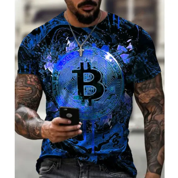 Design Bitcoin Gold Foil Print T-Shirt - 2