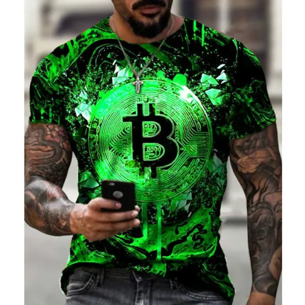 Design Bitcoin Gold Foil Print T-Shirt - 4