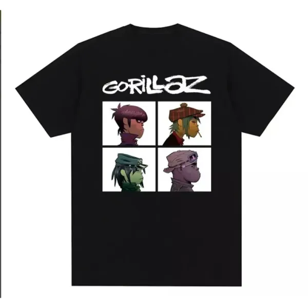 GuerillaZ Gorillaz Four Panel T-Shirt Black T-Shirts - 1