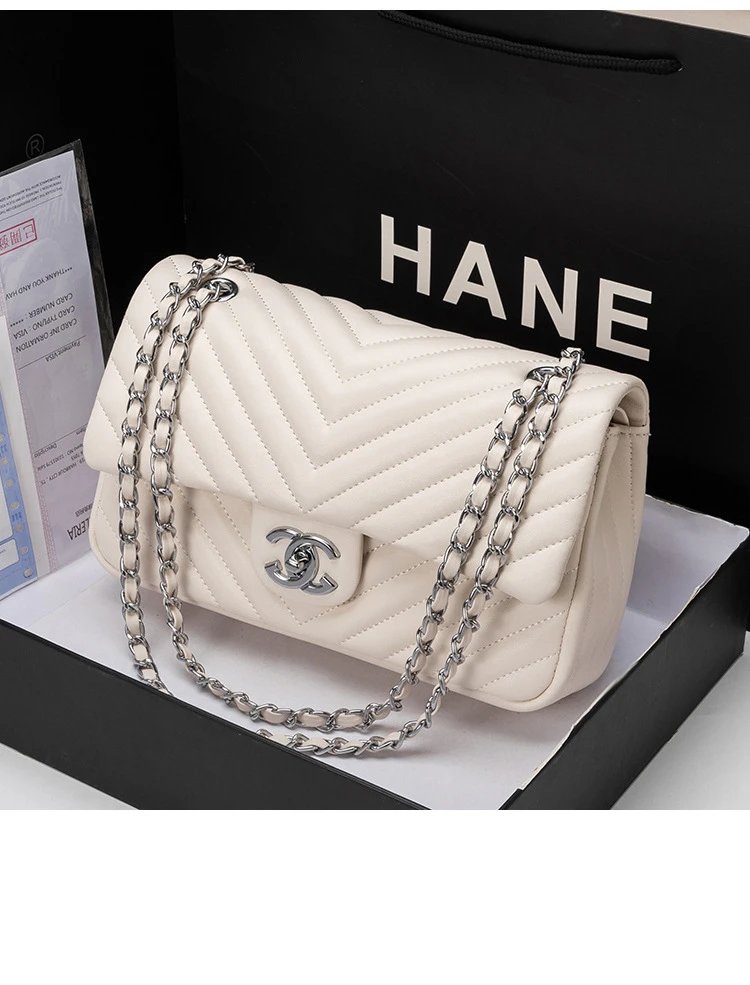 Chanel Classic Flap Bag Yellow Chevron Quilted Chain Shoulder Bag - 6