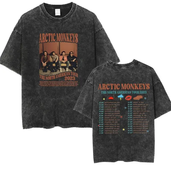 Design Arctic Monkeys The North American Tour 2023 Acid Wash T-Shirt T-Shirts - 1