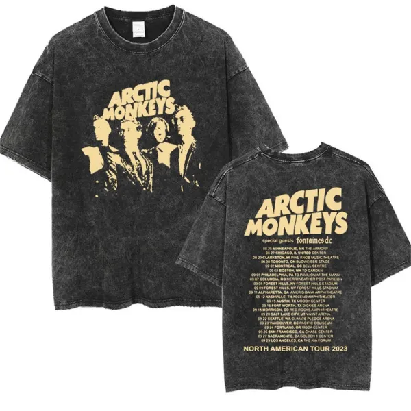 Design Arctic Monkeys North American Tour 2023 Acid Wash T-Shirt T-Shirts - 1