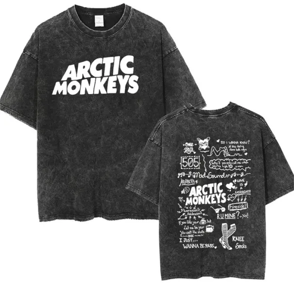 Design Arctic Monkeys Graphic Acid Wash T-Shirt T-Shirts - 1