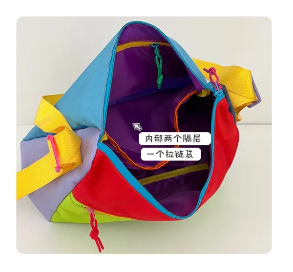 Design JMsDai Colorblock Hobo Bag Multicolor Shoulder Bag Hobo Bag - 11
