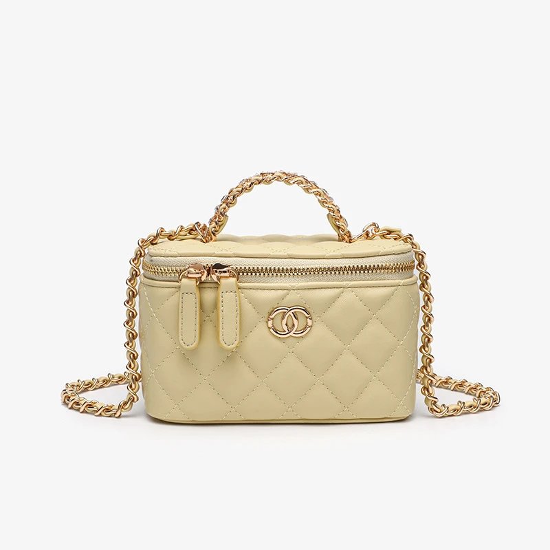 Chanel Mini Vanity Case Off-White Quilted Chain Bag - 26