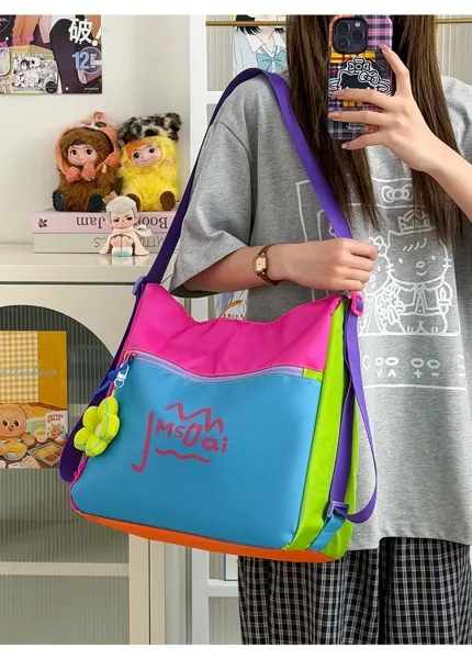 Design JMsDai Colorblock Hobo Bag Multicolor Shoulder Bag Hobo Bag - 19