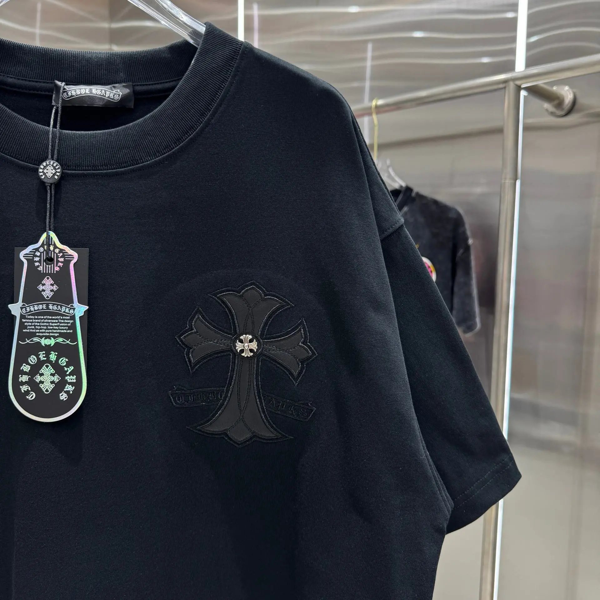 Chrome Hearts Cross Embroidered Black T-Shirt - 18