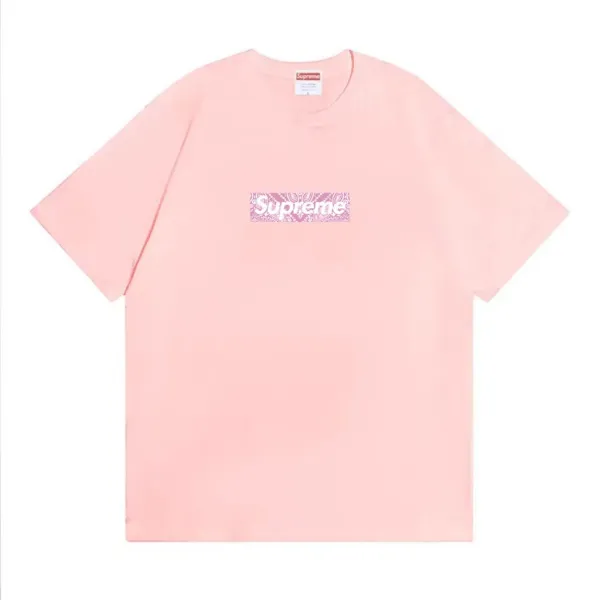Supreme Paisley Box Logo T-Shirt Pink - 1