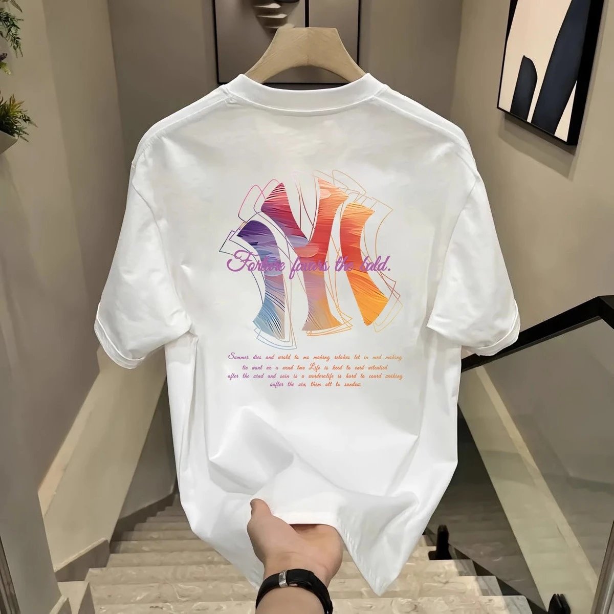 Design NY Gradient Logo Graphic T-Shirt Black - 4