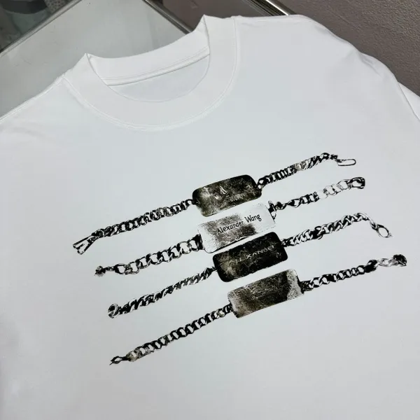 Alexander Wang Logo Neck T-Shirt White T-Shirt - 9