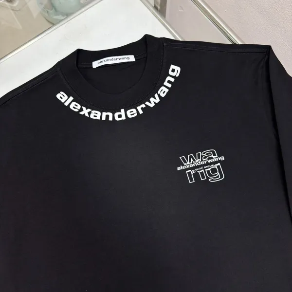 Alexander Wang Logo Neck T-Shirt White T-Shirt - 23