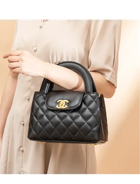 Chanel Mini Flap Bag Black Quilted Leather Handbag - 11