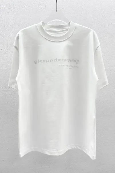 Alexander Wang Logo Neck T-Shirt White T-Shirt - 39