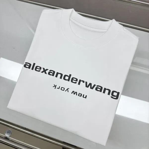 Alexander Wang Logo Neck T-Shirt White T-Shirt - 48