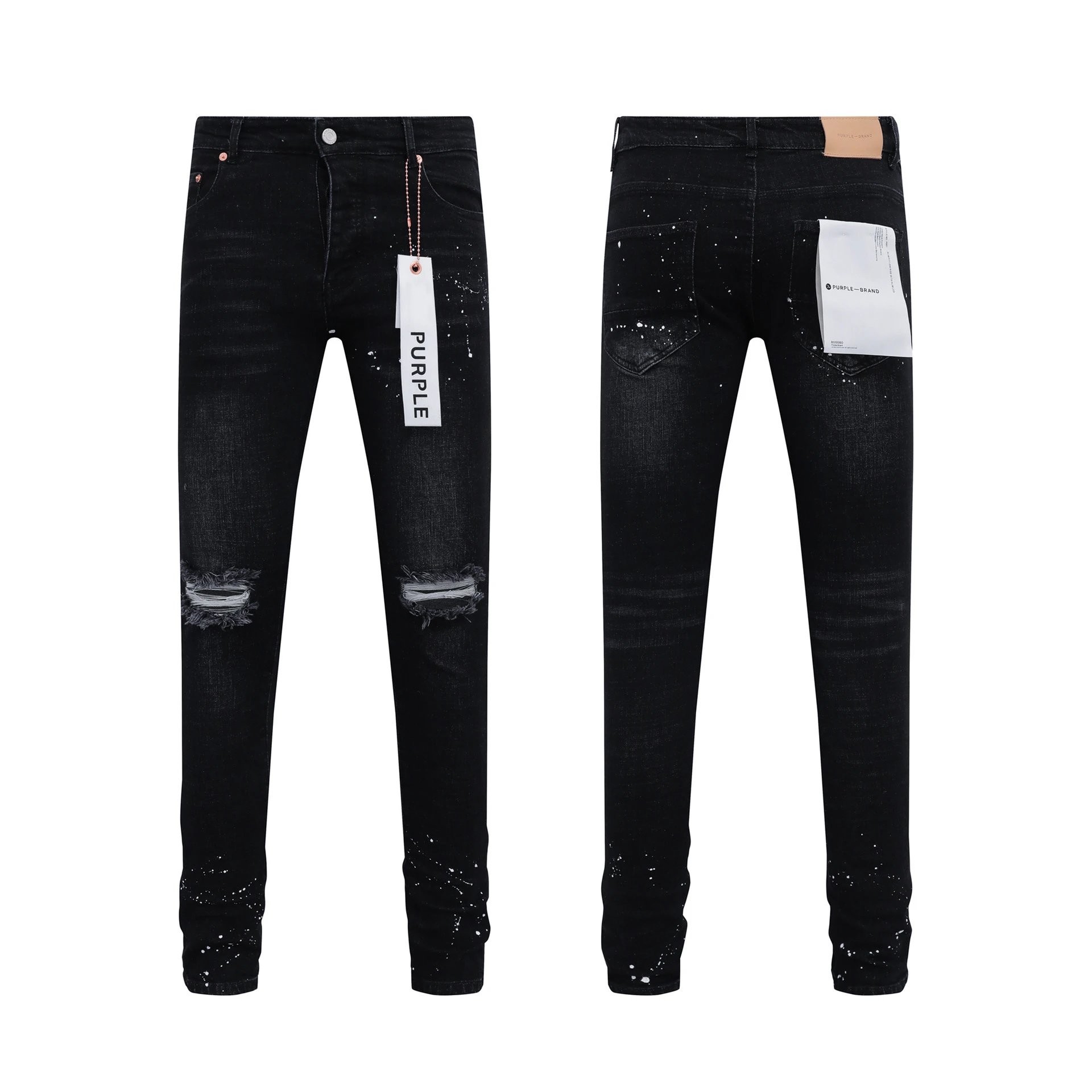 Purple Brand Logo-Embroidered Flared Black Jeans - 39