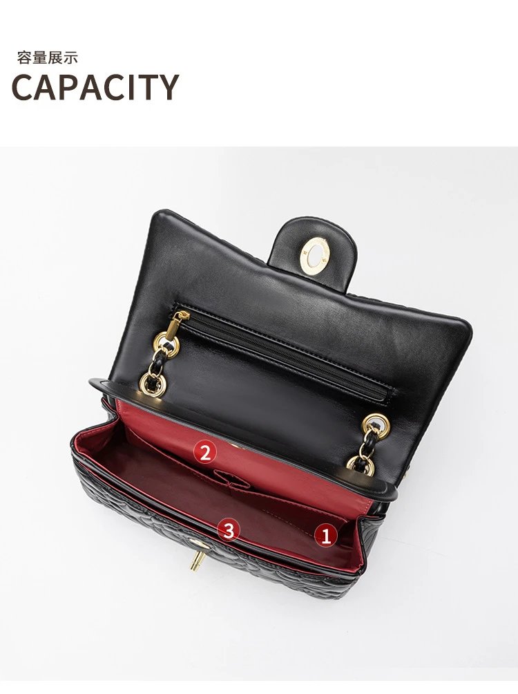 Chanel Classic Flap Bag Camellia Quilted Black Chain Bag Shoulder Bags - 10