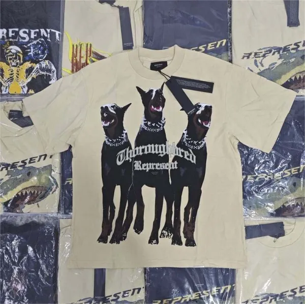 Represent Thoroughbred Dogs Beige T-Shirt - 1