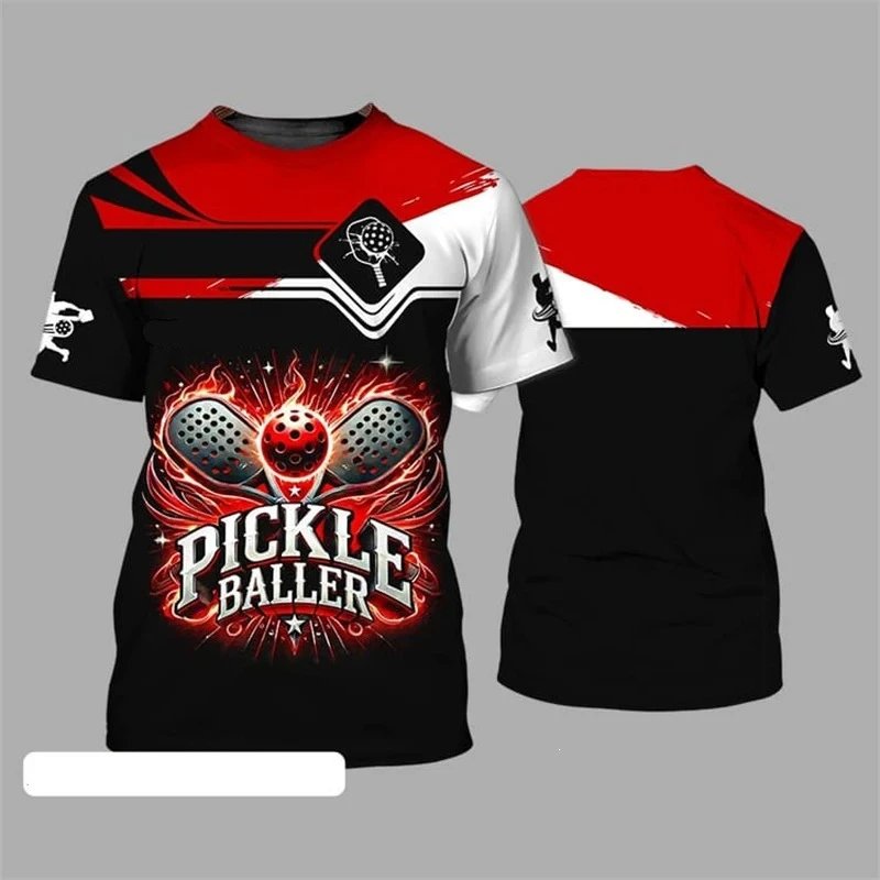 Design Pickleball Graphic Performance T-Shirt Orange Yellow Black T-Shirts - 14