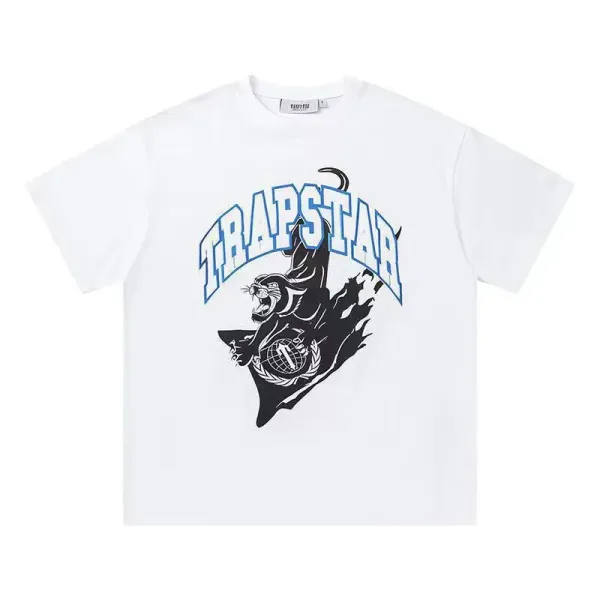 Trapstar Tra Star Blue Print White T-Shirt - 9