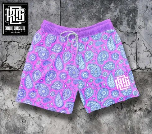 Design Rain or Sun Apparel Psychedelic Face Print Swim Shorts Multicolor Swimwear - 9