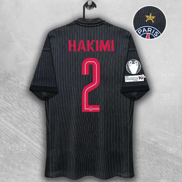 Paris Saint-Germain Hakimi #2 2023-24 Away Jersey Black - 1