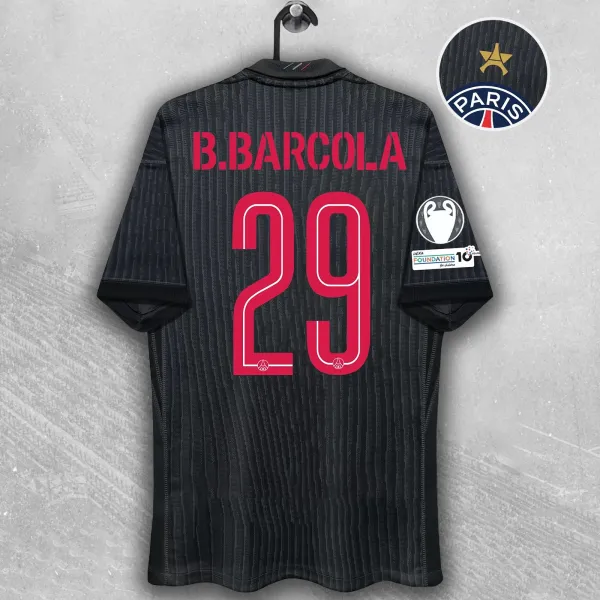 Paris Saint-Germain 2023-24 Third Jersey Black / Red B. Barcola #29 - 1