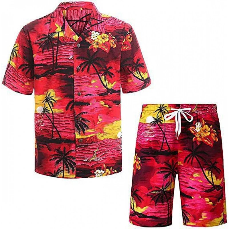 Tropical Shores Floral Print Short-Sleeve Shirt and Swim Shorts