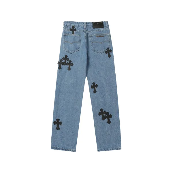 Chrome Hearts Cross Patch Black Jeans - 4