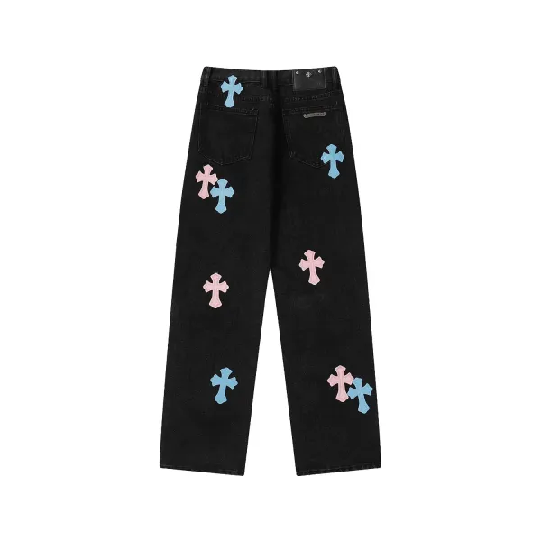Chrome Hearts Cross Patch Black Jeans - 11
