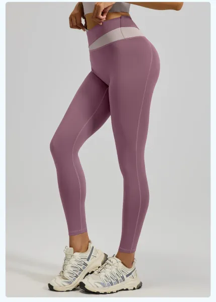 Design Wrap-Around Striped Sports Bra in Cream Purple Activewear - 29