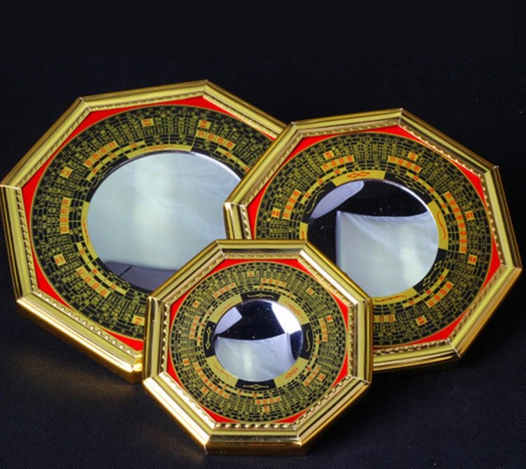 Design Bagua Mirror Gold Multicolor Decorative Convex Mirror Accessories - 3