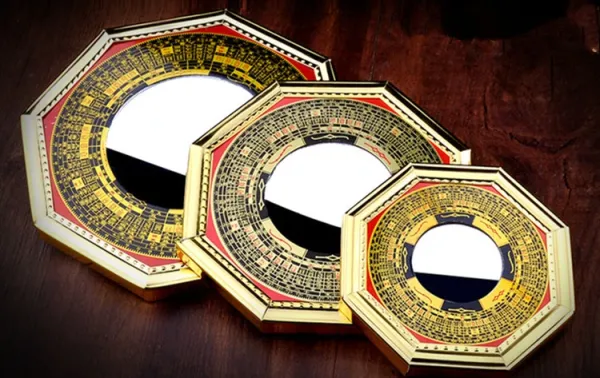Design Bagua Mirror Gold Multicolor Decorative Convex Mirror Accessories - 5