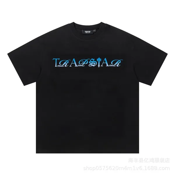 Trapstar Tra Star Blue Print White T-Shirt - 73