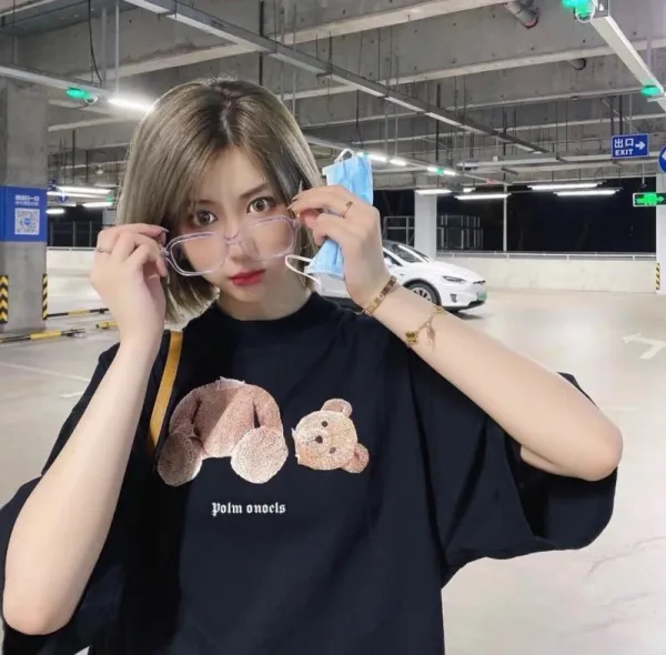 Palm Angels Teddy Bear Graphic White T-Shirt - 8