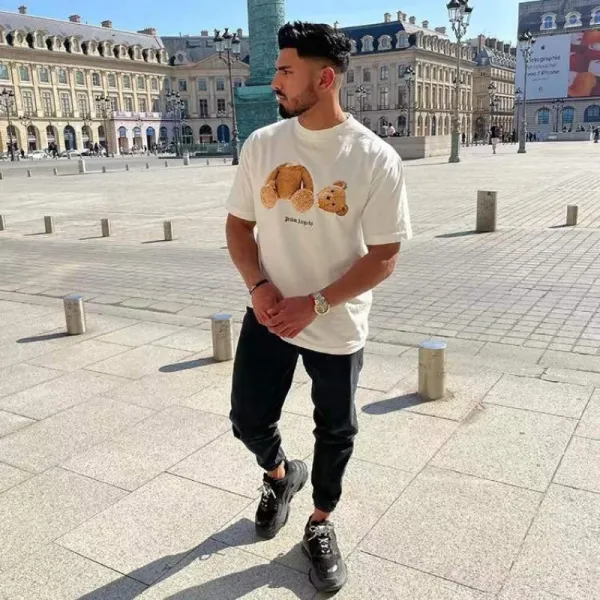 Palm Angels Teddy Bear Graphic White T-Shirt - 9