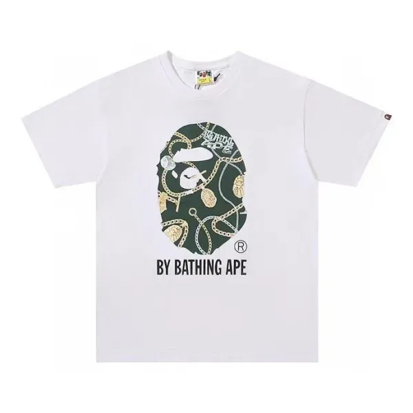 A Bathing Ape Arch Logo Camo Ape Head White T-Shirt - 4