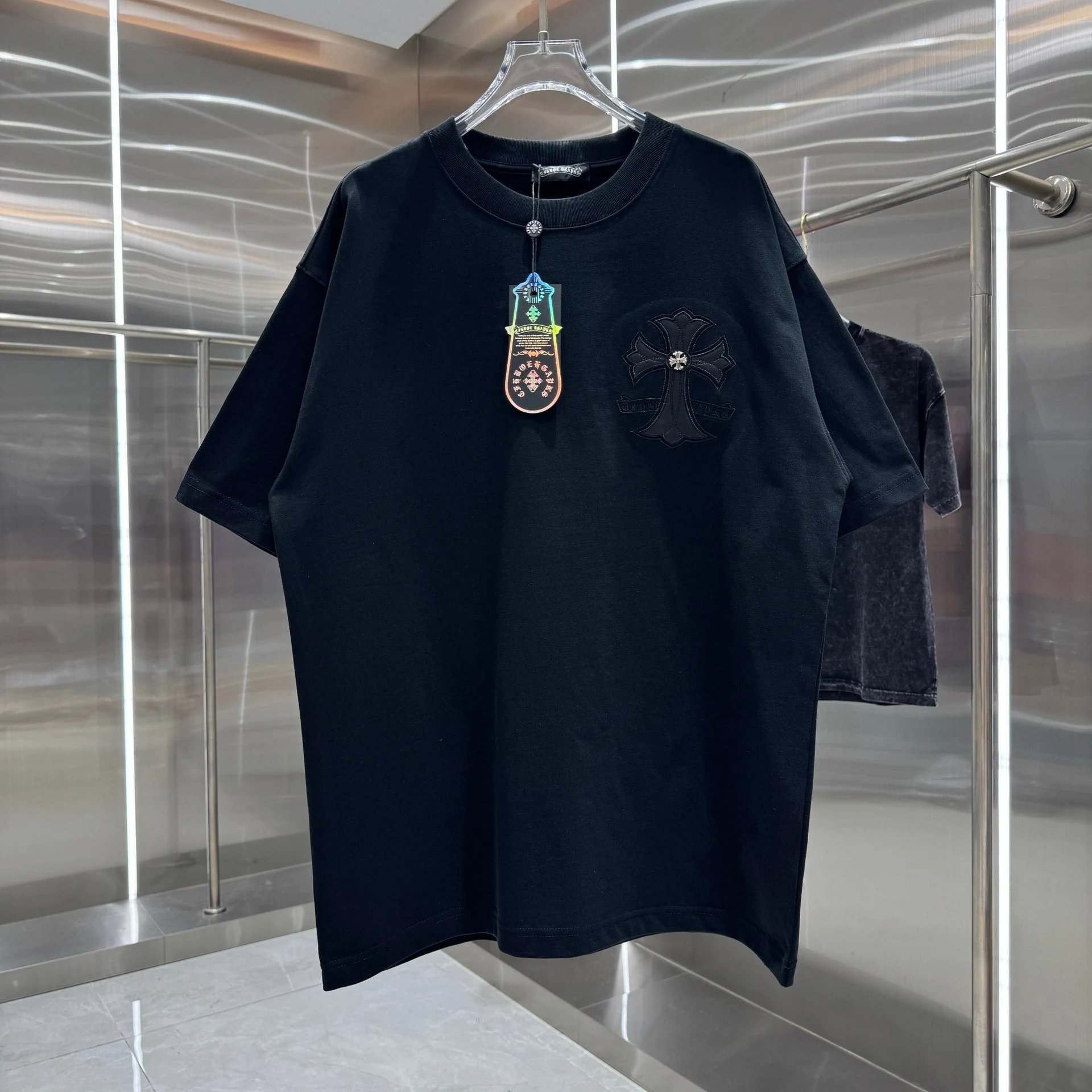 Chrome Hearts Cross Embroidered Black T-Shirt - 12
